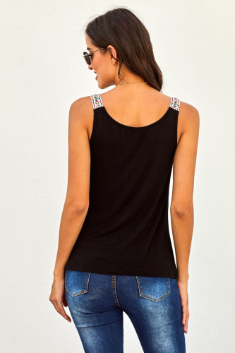 Black Somewhere Next To You Twist Tank Top