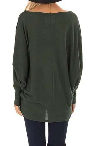 Green Batwing Sleeve Relaxing Fit Top