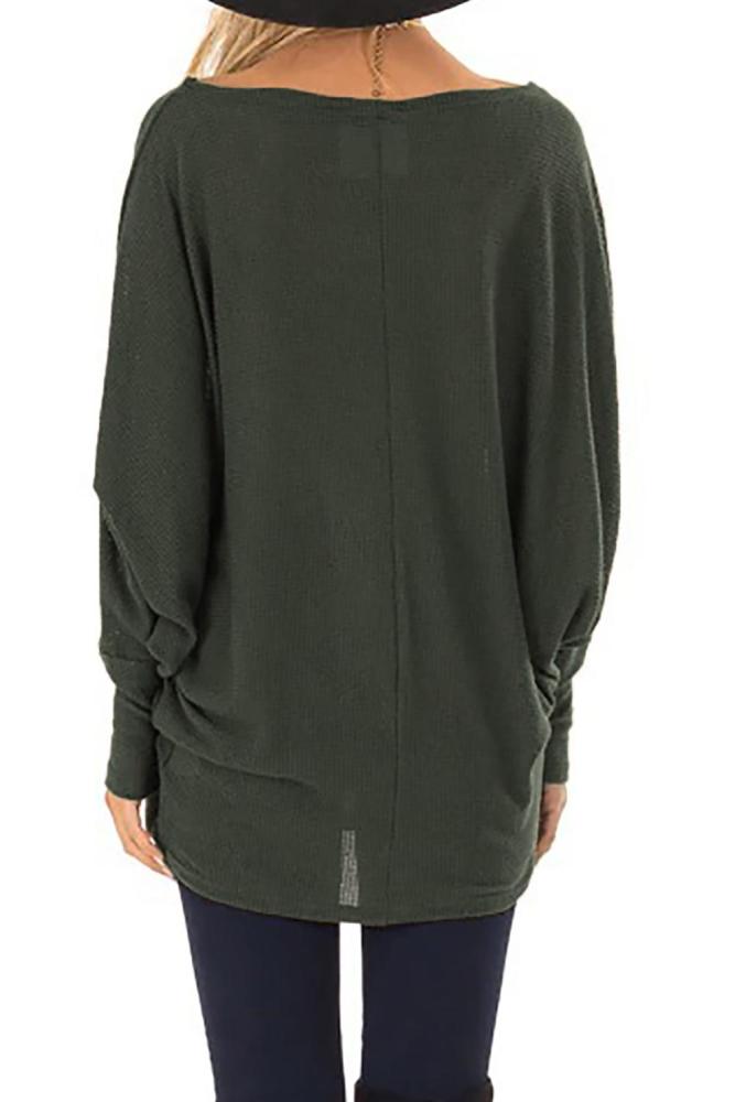 Green Batwing Sleeve Relaxing Fit Top