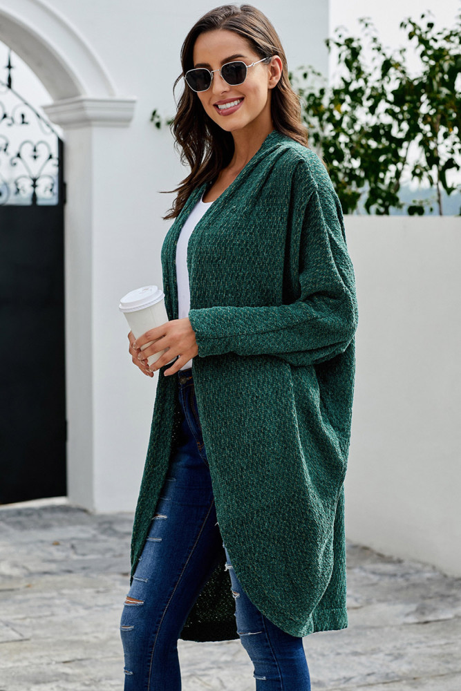 Green Batwing Sleeve Cardigan