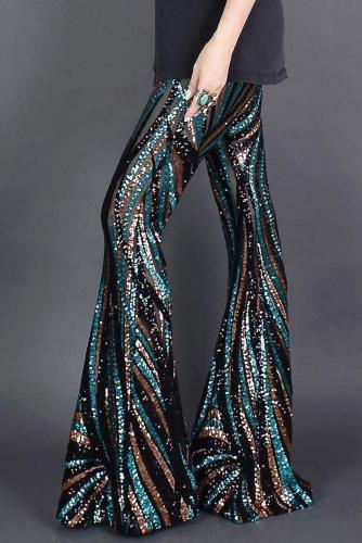 Black&Green Sequin Pants