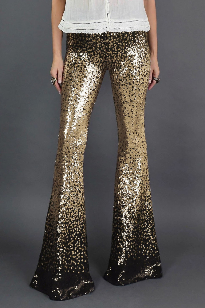 Black&Gold Gradient Sequined Pants
