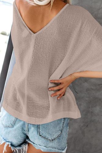 Apricot Soak It Up Cotton Button Down Blouse