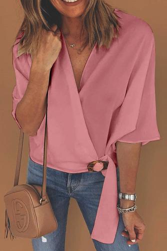 Pink Buckle Wrap Crop Top