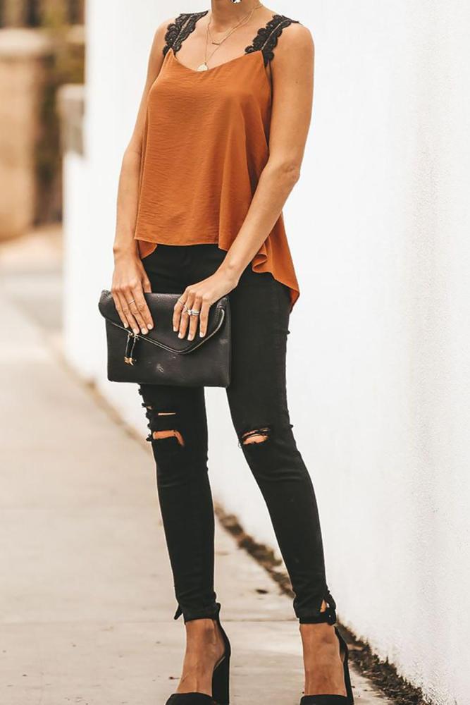 Rusty Like An Angel Lace Cami Tank