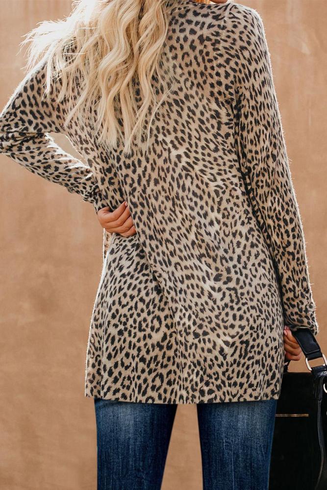 Leopard Print Button Down Cardigan