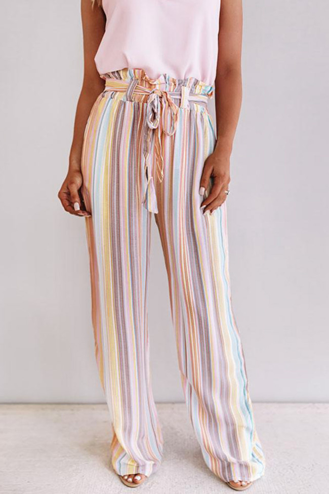 Pink Sweet Skyline Views Stripe Pants