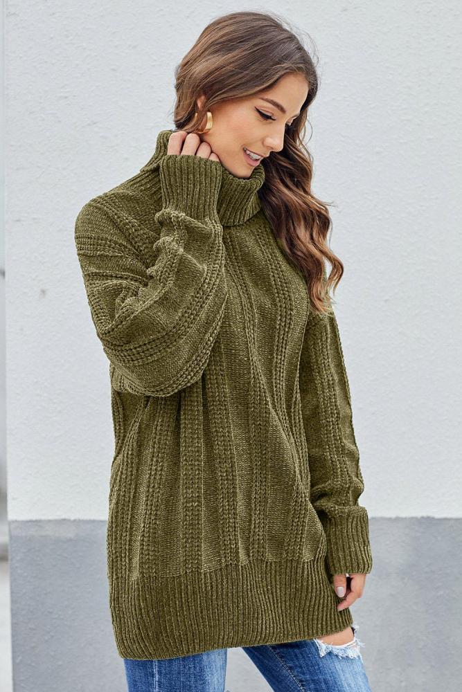 Green Soft Chenille Sweater