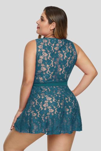 Wrap Sash Tie Floral Lace Plus Size Lingerie