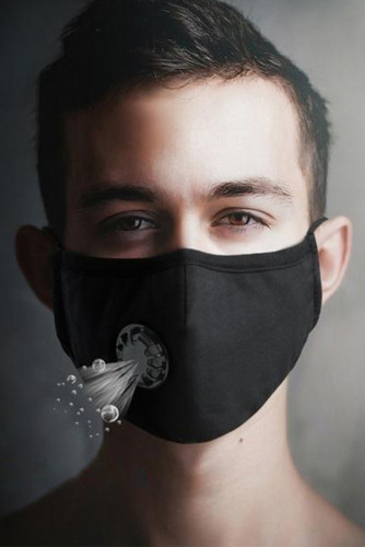 Black Anti-Pollution Activated Carbon Face Mask with Breathing Valve