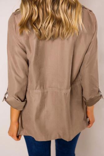 Brown Bottoned Pockets Jacket