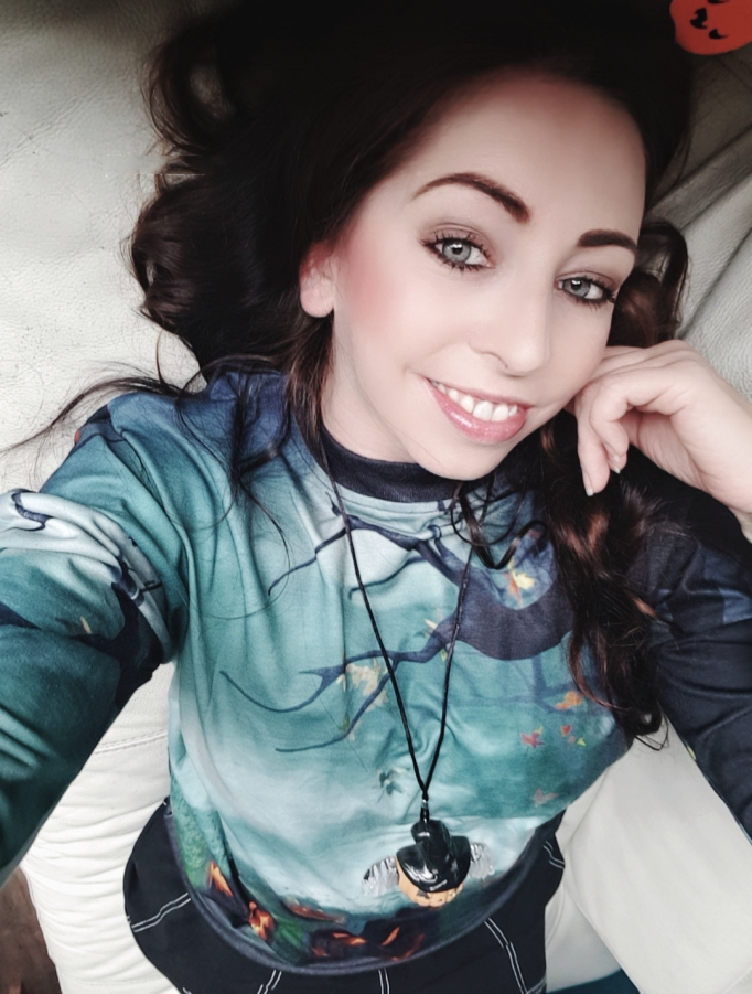 Green Halloween Element Print Sweatshirt