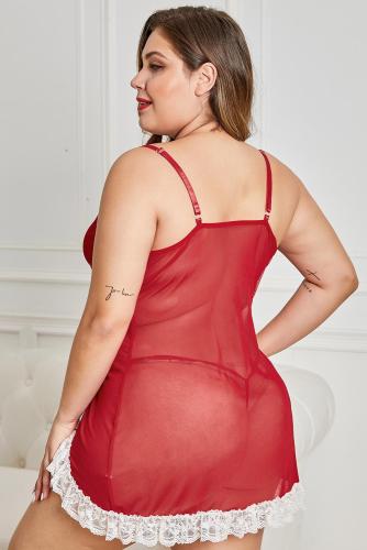 Plus Size Christmas Santa Babydoll Lingerie