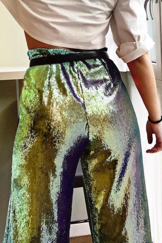 High Waist Sequin Pants