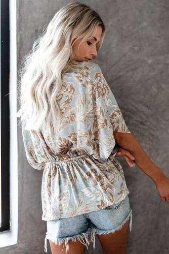 Taupe Coco Hut Satin Kimono Top