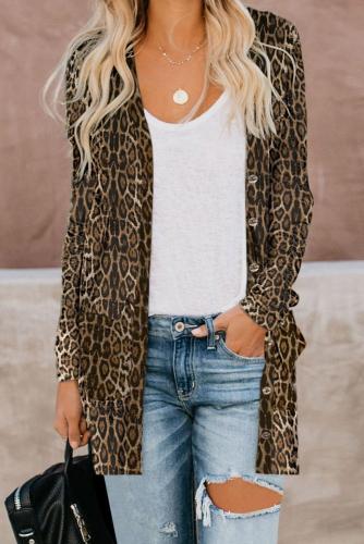 Print Button Down Cardigan
