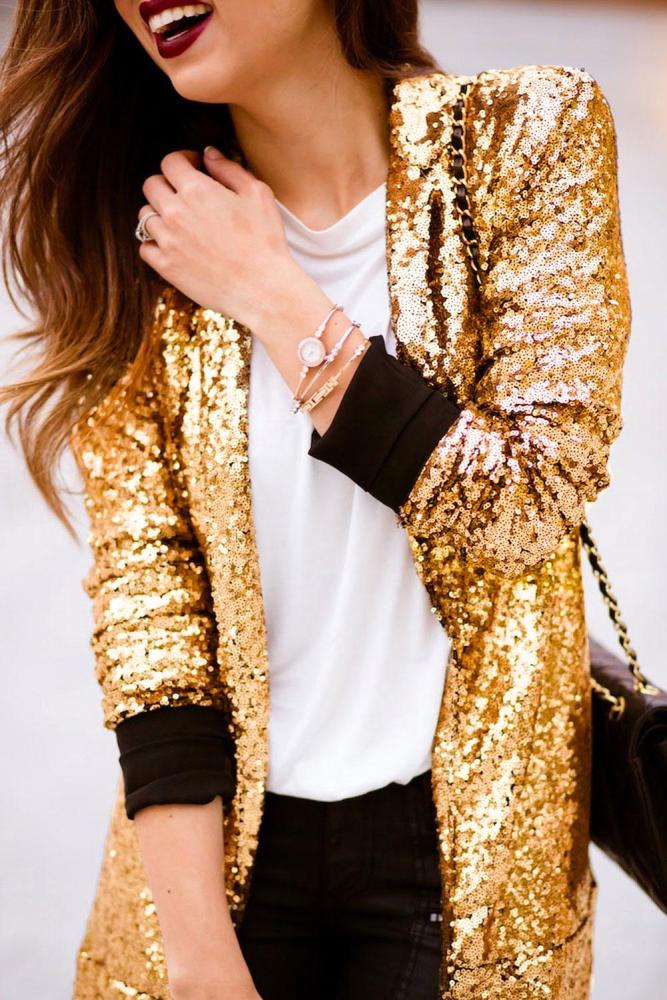 Gold Sequin Blazer