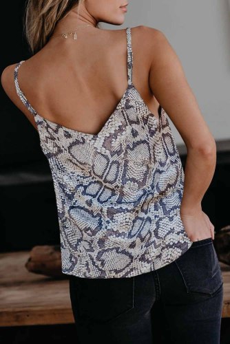 Snake Leopard Lace Cami Tank