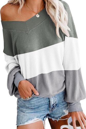 Green Oversized Off Shoulder Batwing Sleeve Tops