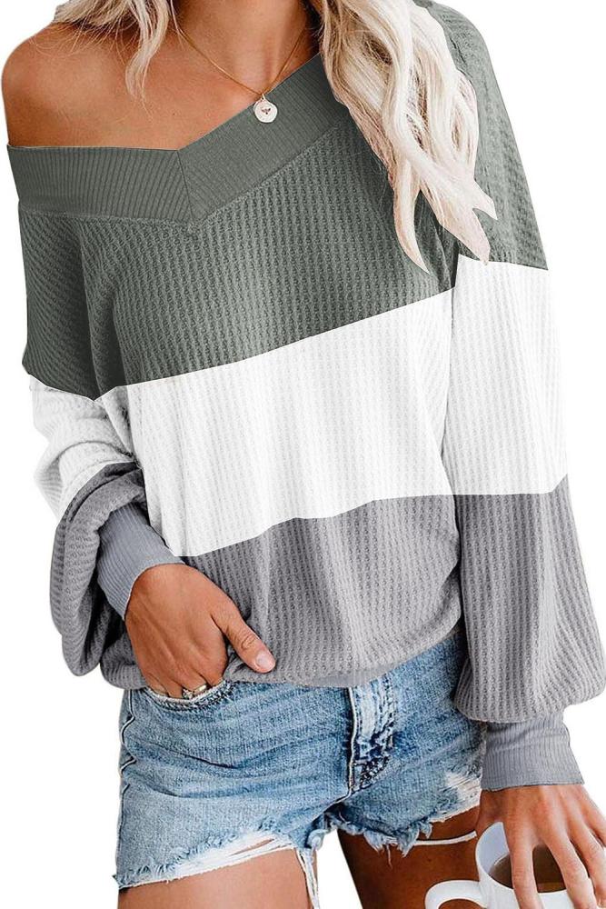 Green Oversized Off Shoulder Batwing Sleeve Tops