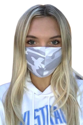 Gray Camo Print Tie Dye Adult Non-Medical Cloth Mask