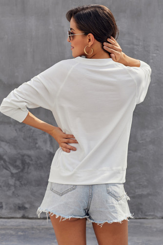 Letter Print Long Sleeve Pullover Casual Sweatshirt