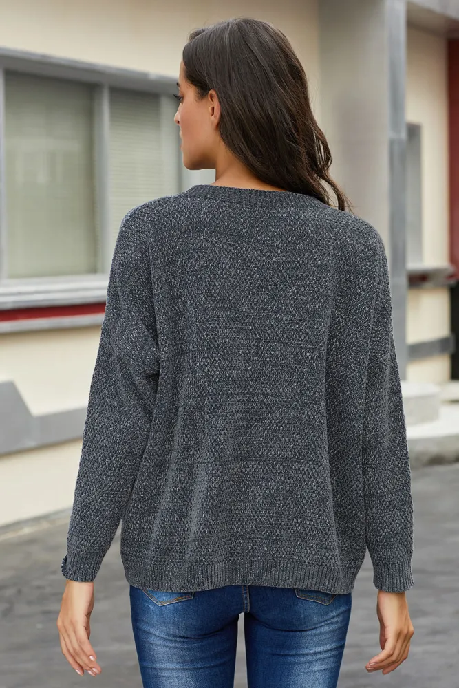 Gray Swoon And Snuggles Chenille Shift Sweater