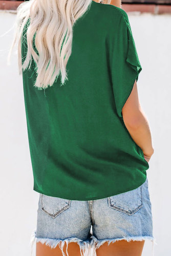 Green Zealous Button Down Tie Top