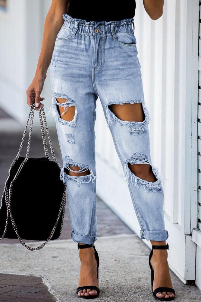 Ferguson Distressed Paper Bag Waist Denim
