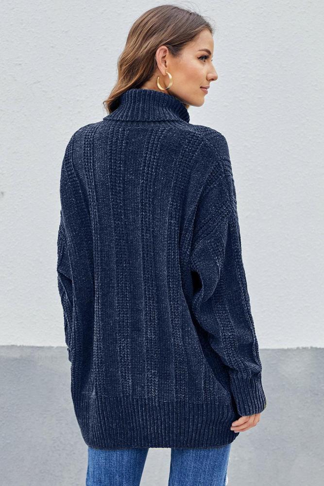 Blue Soft Chenille Sweater