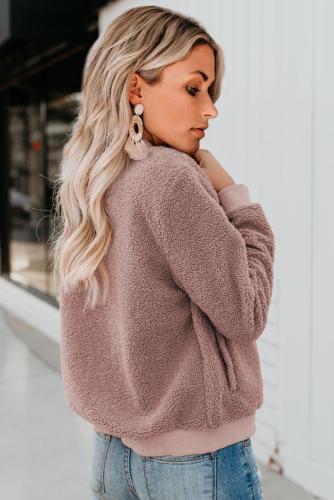 Pink Sugar Plum Fair Pocketed Sherpa Jacket