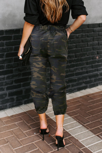 Green Move So Fast Pocketed Camo Pants