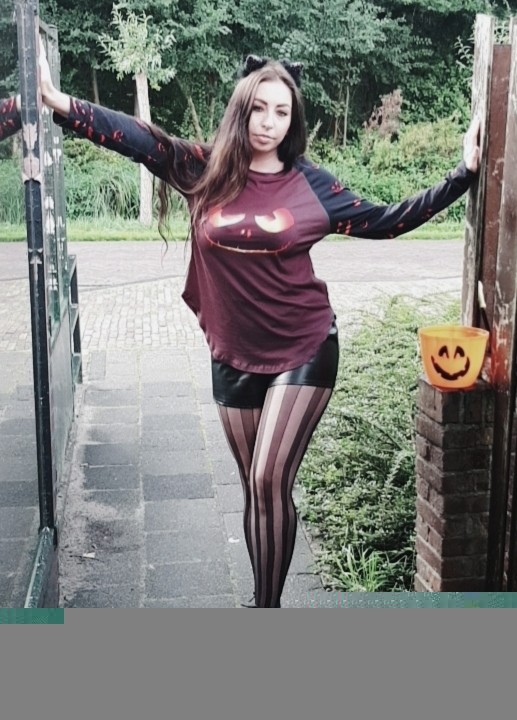 Black Halloween Theme Long Sleeve Pullover Top