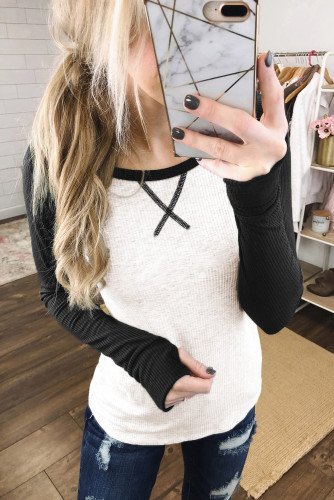 Black Season Awaits Long Sleeve Raglan Top