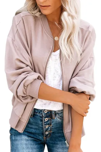Pink Too Soft Pocketed Bomber Jacket