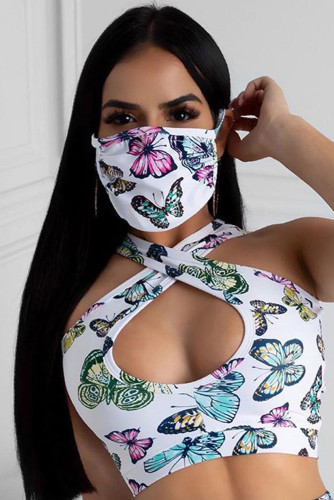 Butterfly Print Face Mask