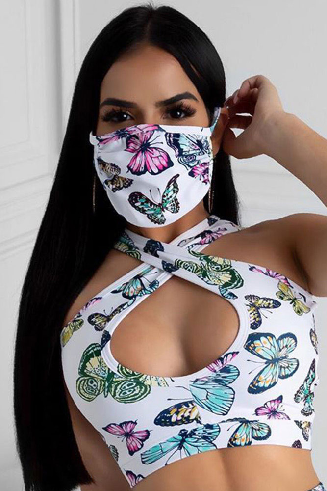 Butterfly Print Face Mask