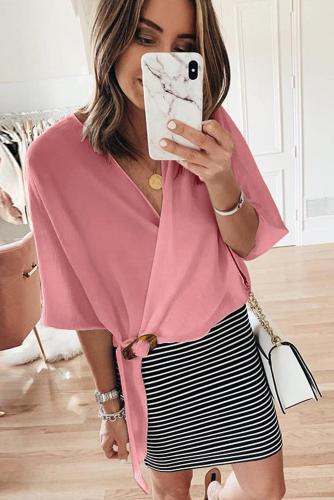 Pink Buckle Wrap Crop Top