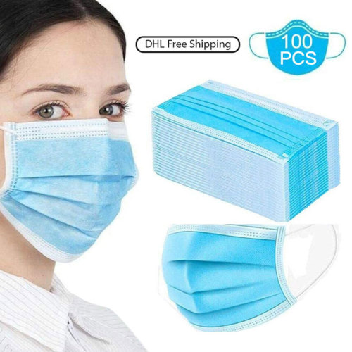 100PCS 3-Layer Face Mask Professional Dust Proof Anti Flu Masks