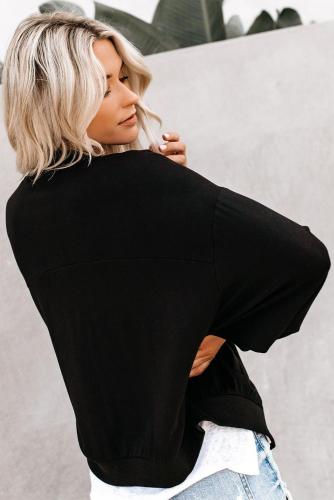 Black Too Soft Pocketed Bomber Jacket