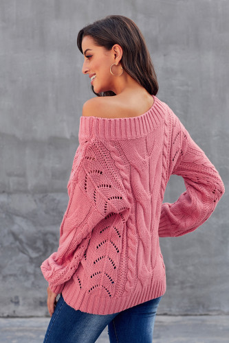 Pink Chunky Oversized Pullover Sweater