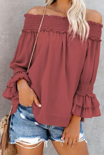 Red Longing For You Off The Shoulder Top