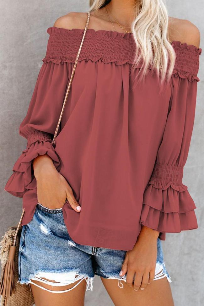 Red Longing For You Off The Shoulder Top
