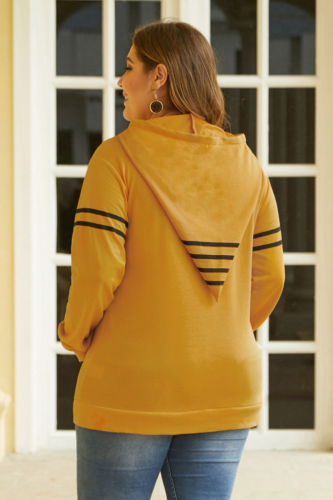 Pumpkin Long Sleeve Kangaroo Pocket Halloween Plus Size Hoodie