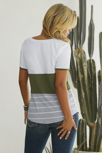 Green Right Here With Me Color Block Top