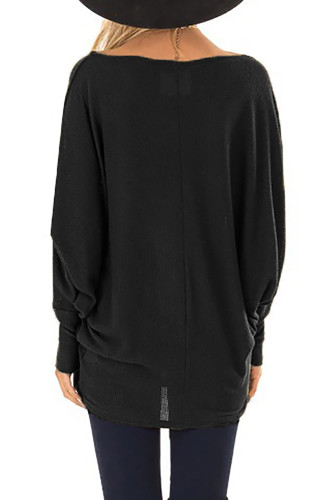 Black Batwing Sleeve Relaxing Fit Top