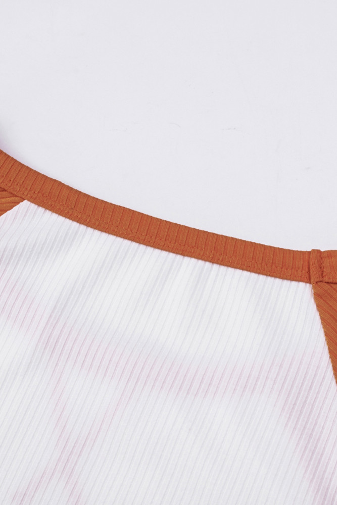 Orange Season Awaits Long Sleeve Raglan Top