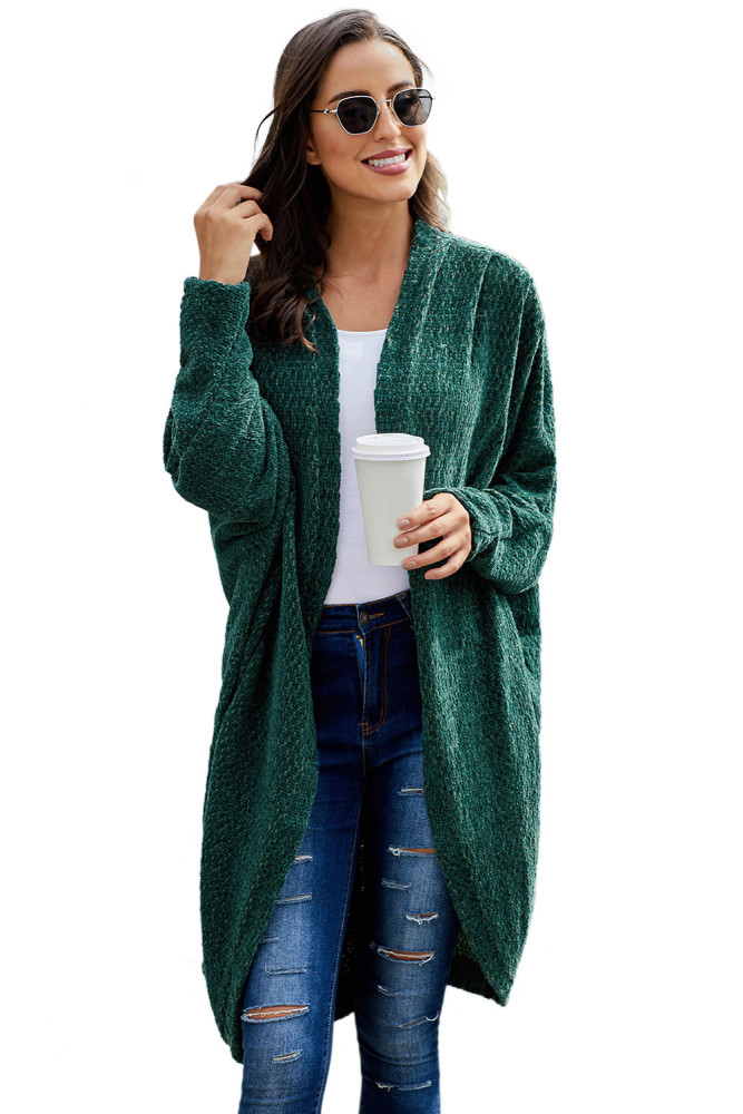 Green Batwing Sleeve Cardigan