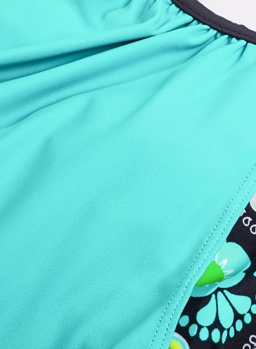 Light Green Print Insert Racerback Tankini Set