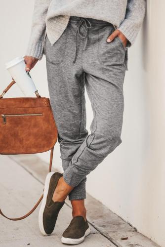 Light Gray Change Of Heart Pocketed Joggers